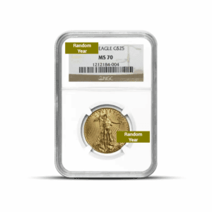 Random Year – American Eagle 1/2 oz Gold Coin (MS70, PCGS or NGC)