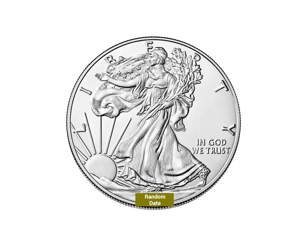 Random Year – American Eagle (BU) 1 oz Silver Coin (Type 2)