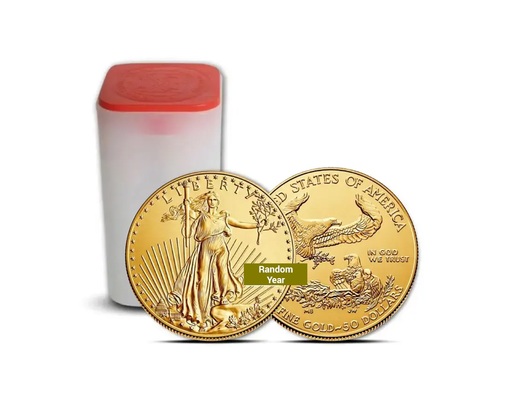 Random Year – American Eagle 1 oz Gold Coins (Tube of 20 coins)