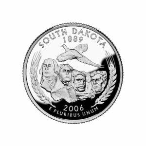2006 S – America the Beautiful Quarter Silver Proof Coin – SOUTH DAKOTA