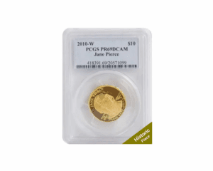 2010-W – First Spouse Jane Pierce 1/2 oz Gold Proof Coin (PR69, PCGS DCAM)