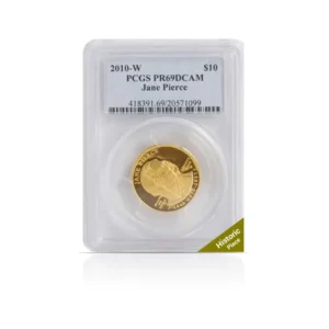 2010 - W - First Spouse Jane Pierce Proof 1/2 oz Gold Coin (PR69, PCGS DCAM)