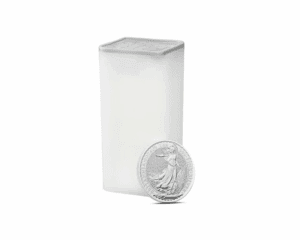 2024 – British Royal Mint Britannia (BU) 1 oz Silver Coins (Tube of 25 coins)