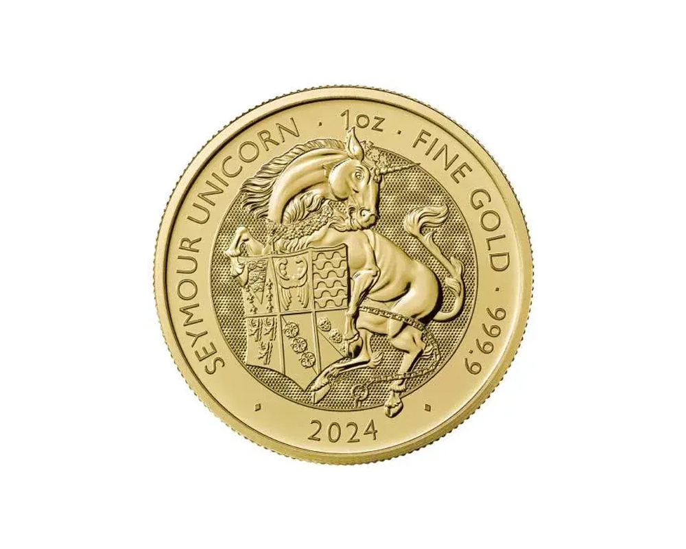 2024 – British Tudor Beasts: Seymour Unicorn (BU) 1 oz Gold Coin