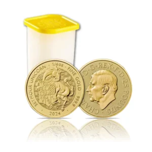 2024 - British Tudor Beasts Seymour Unicorn (BU) 1/4 oz Gold Coins (Tube of 25)