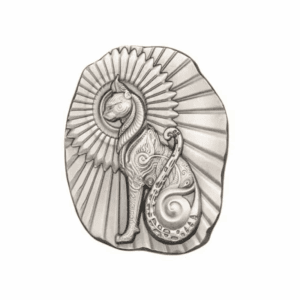 Argentia Egyptian Cat Antiqued 5 oz Silver Bar