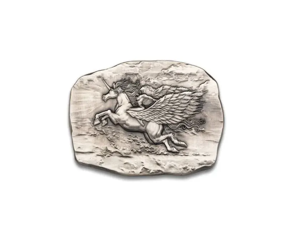 Argentia Winged Unicorn (UHR) Antiqued 10 oz Silver Bar