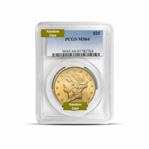 Random Year – $20 Liberty Double Eagle Gold Coin (MS64, NGC or PCGS)