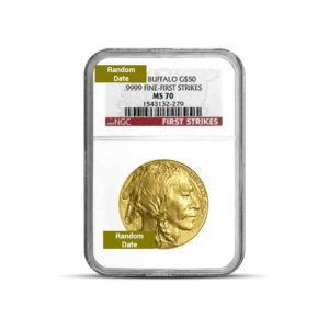 Random Year – Buffalo 1 oz Gold Coin (MS70, PCGS or NGC)