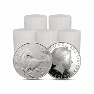 2014 - Great Britain Lunar Year of the Horse 1 oz Silver Coins (with 5 Tubes)