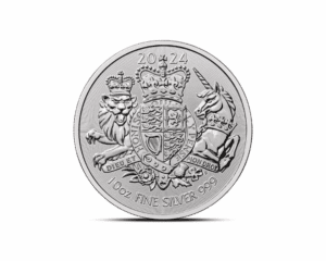 2024 – British Royal Arms (BU) 10 oz Silver Coin