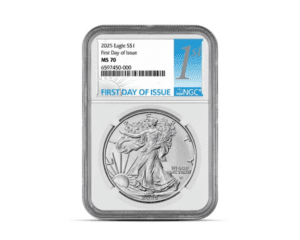 2025 – American Eagle -First Day of Issue 1 oz Silver Coin (MS70, NGC)
