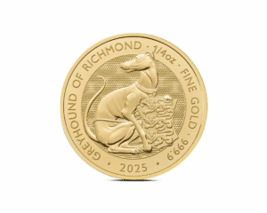 2025 – British Tudor Beasts: Greyhound of Richmond (BU) 1/4 oz Gold Coin