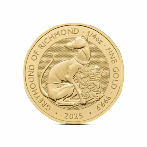 2025 – British Tudor Beasts: Greyhound of Richmond (BU) 1/4 oz Gold Coin