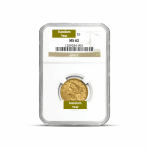 $5 Liberty Half Eagle Gold Coin (MS62, NGC or PCGS)