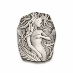 Argentia Art Nouveau Woman (UHR) Antiqued 10 oz Silver Bar