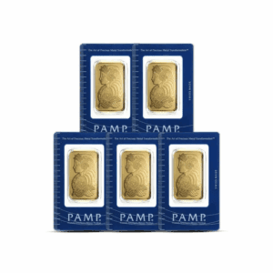PAMP Suisse Lady Fortuna™ 1 oz Gold Bar (Set of 5)