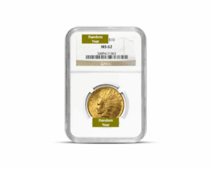 Pre-1933 – $10 Indian Eagle Gold Coin (MS62, NGC or PCGS)