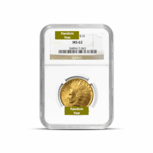 Pre-1933 – $10 Indian Eagle Gold Coin (MS62, NGC or PCGS)