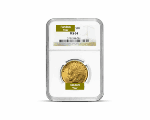 Pre-1933 – $10 Indian Eagle Gold Coin (MS64, NGC or PCGS)