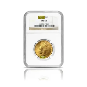 Pre-1933 – $10 Indian Eagle Gold Coin (MS62, NGC or PCGS)