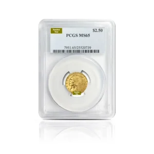 Pre-1933 – $2.50 Indian Quarter Eagle Gold Coin (MS65, NGC or PCGS)