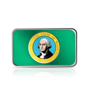 Colored Washington State Flag 1 oz Silver Bar