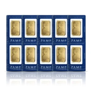 PAMP Suisse Lady Fortuna™ 1 oz Gold Bar (Set of 10)
