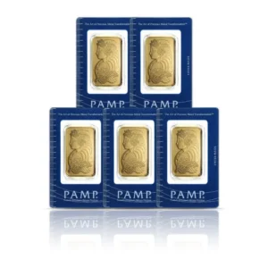 PAMP Suisse Lady Fortuna™ 1 oz Gold Bars (Set of 5)