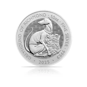 2025 - British Tudor Beasts: Greyhound of Richmond (BU) 10 oz Silver Coin