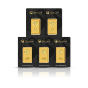 Perth Mint 1 oz Gold Bars (Set of 5)
