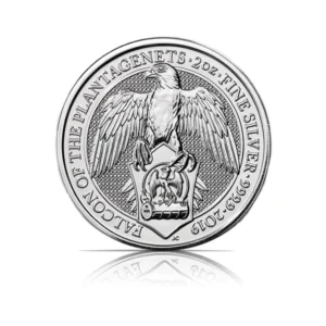 2019 - Great Britain Queen's Beasts (The Falcon of the Plantagenets) 2 oz Silver Coin