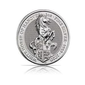 2020 - Britain Queen's Beasts White Horse of Hanover (BU) 2 oz Silver Coin