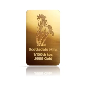 Scottsdale Mint Horse 1/100 oz Gold Bar